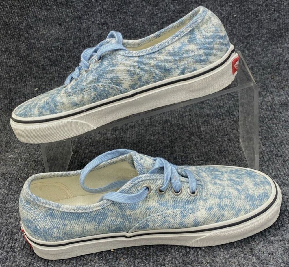 Vans Authentic Acid Wash Denim Sneakers Womens 7 Mens 5.5 Blue Skate Shoes